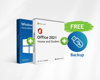 Microsoft Office 2021 Home & Student + Windows 10 Home + Free USB Backup
