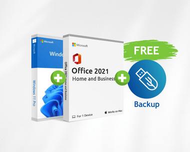 Best Deal-Office 2021 Home & Business + Windows 11 Pro + Free Trend Micro Antivirus and USB Backup