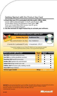 Thumbnail for Microsoft Default Microsoft Office Home and Student 2010 International License