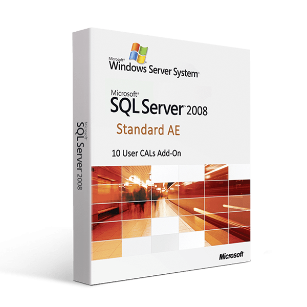 Microsoft Default Microsoft SQL Server 2008 Standard AE - 10 User CALs Add-On