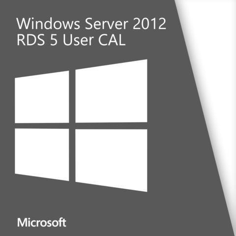 Microsoft Default Microsoft Windows Server 2012 Remote Desktop Services - 5 User Cals