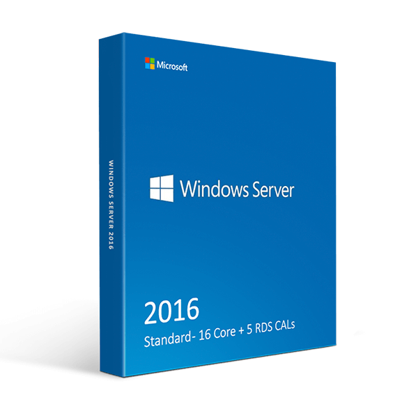 Microsoft Windows Server 2016 Standard - 16 Core + 5 RDS CALs