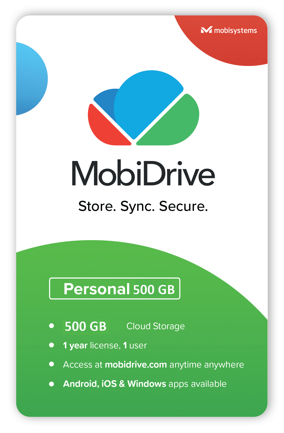 Mobisystems MobiDrive Personal 500 (Yearly subscription)