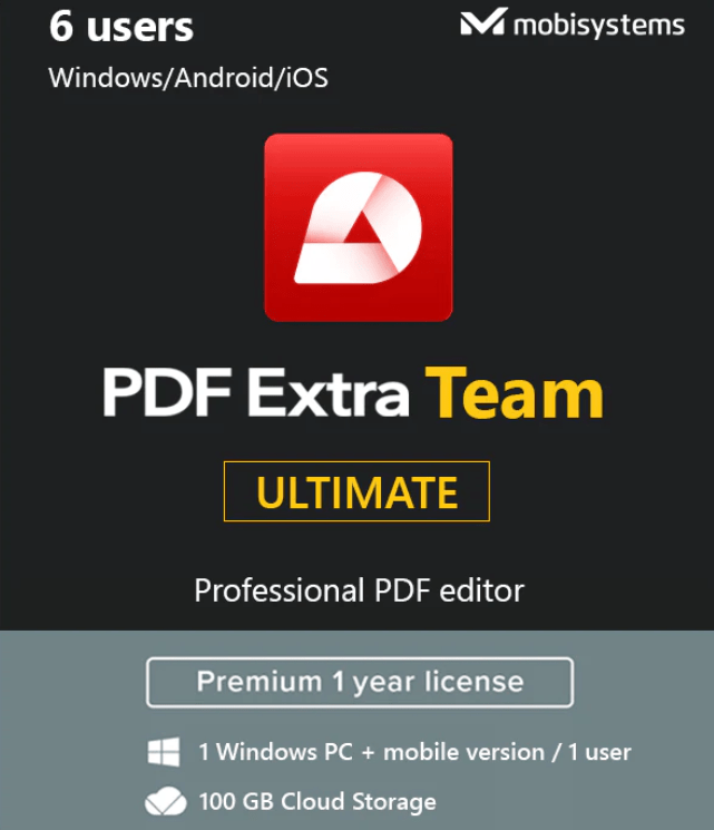 Mobisystems PDF Extra Ultimate Team (Yearly subscription, 6 users)